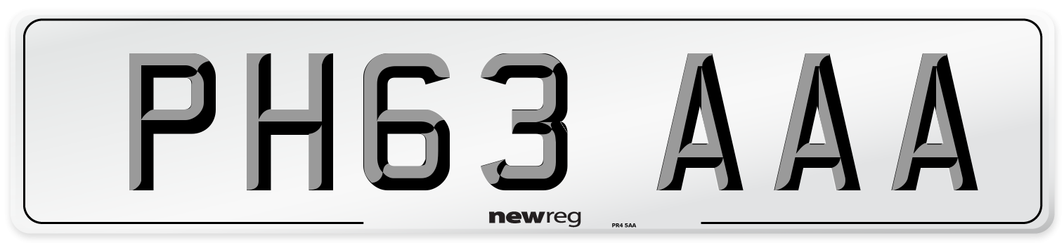 PH63 AAA Number Plate from New Reg